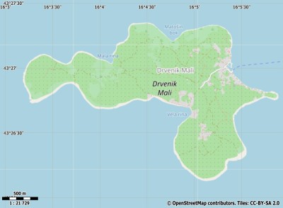 Drvenik Mali kaart