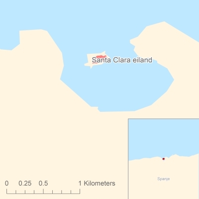 Ligging van het eiland Santa Clara eiland in Europa