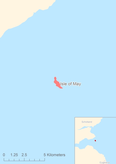 Ligging van het eiland Isle of May in Europa