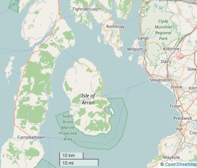 Eilanden Firth of Clyde kaart