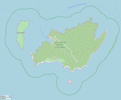 Île de Port Cros kaart