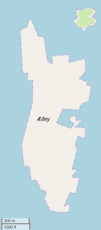Æðey plattegrond kaart