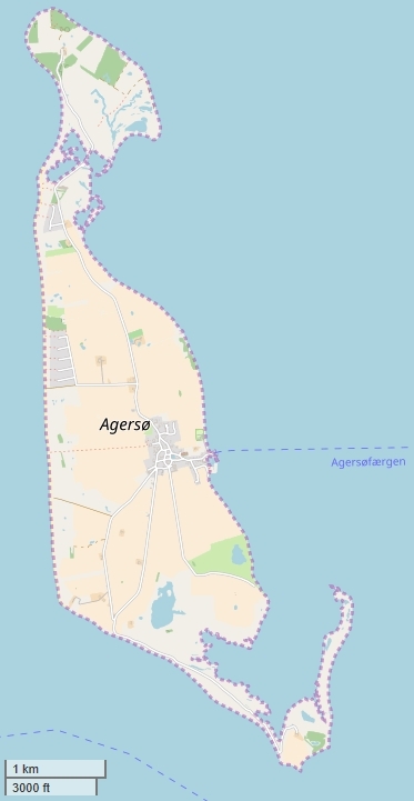 Agersø plattegrond kaart