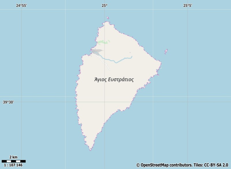Agios Efstratios plattegrond kaart