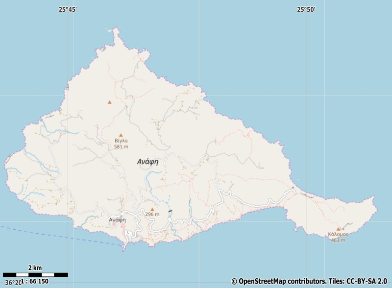 Anafi plattegrond kaart