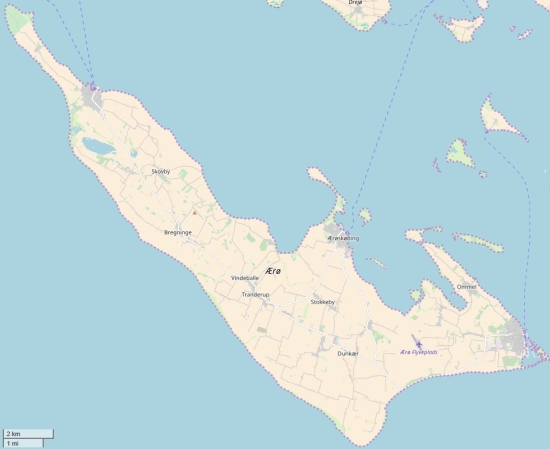 Ærø plattegrond kaart