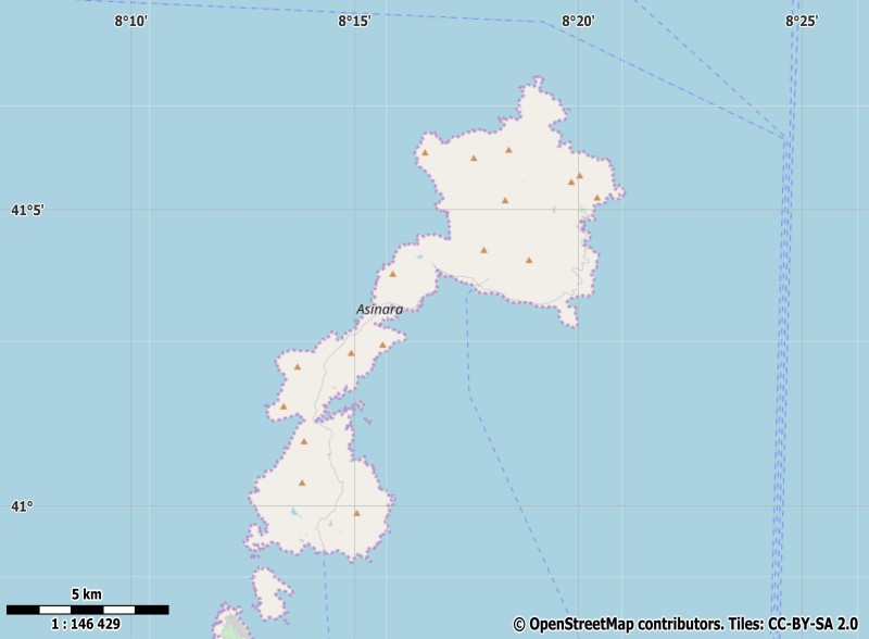 Asinara plattegrond kaart
