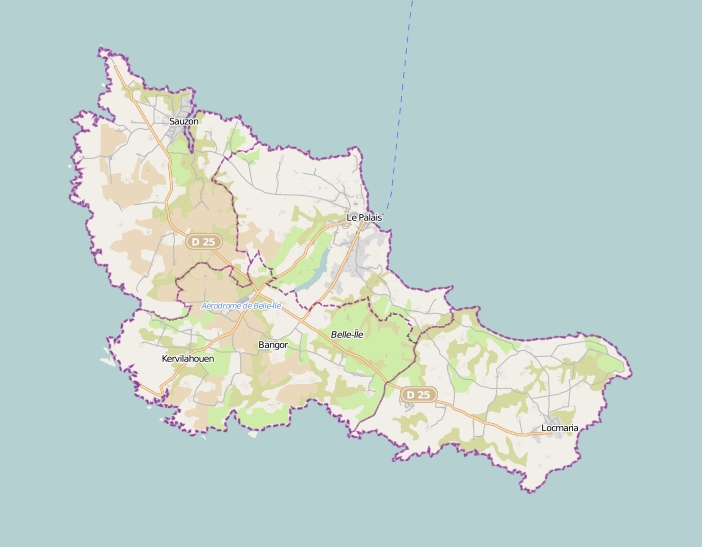 Belle-Île-en-Mer plattegrond kaart