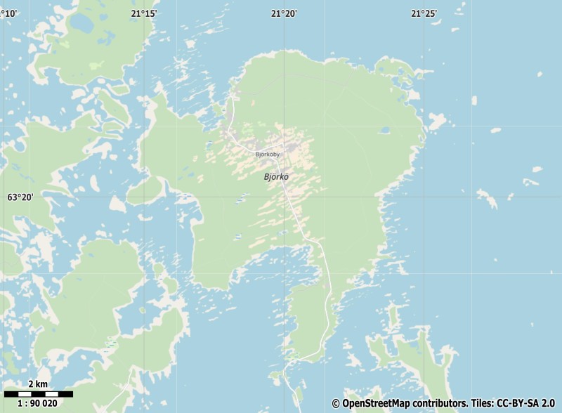 Björkö plattegrond kaart