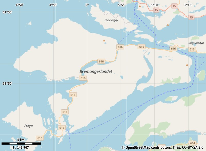 Bremangerlandet plattegrond kaart