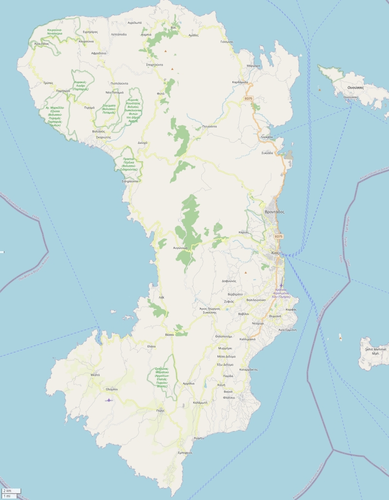 Chios plattegrond kaart