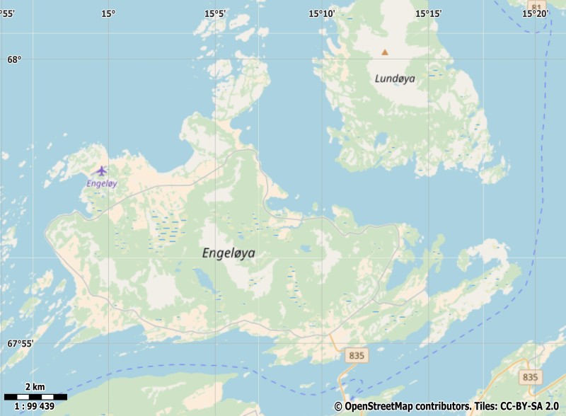 Engeløya plattegrond kaart