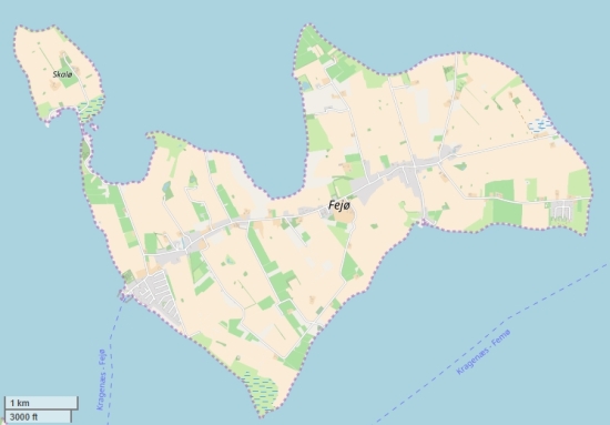 Fejø plattegrond kaart