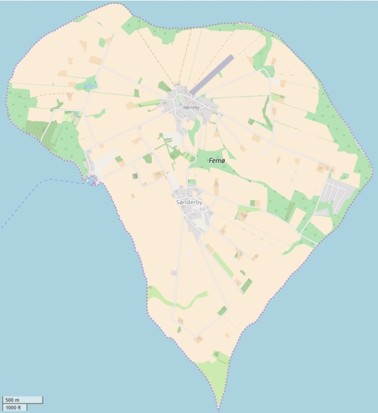 Femø plattegrond kaart