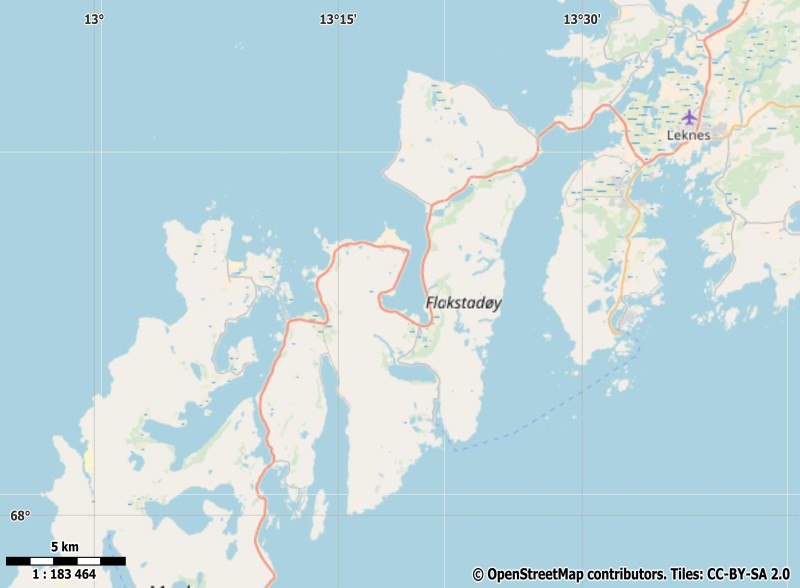 Flakstadøya plattegrond kaart