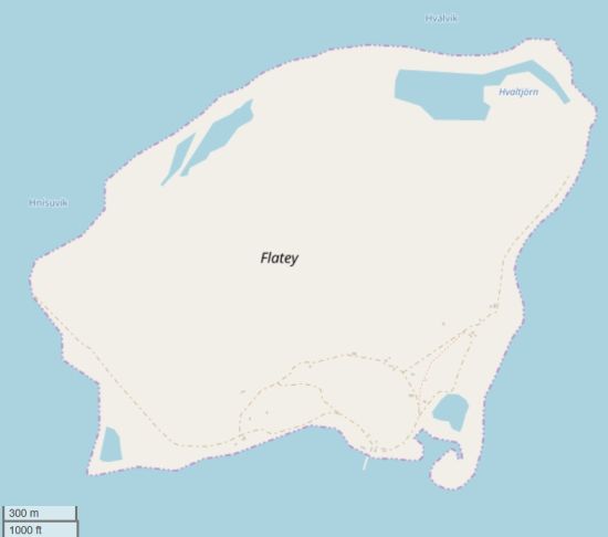 Flatey plattegrond kaart