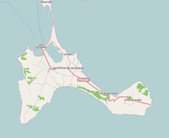 Formentera plattegrond kaart