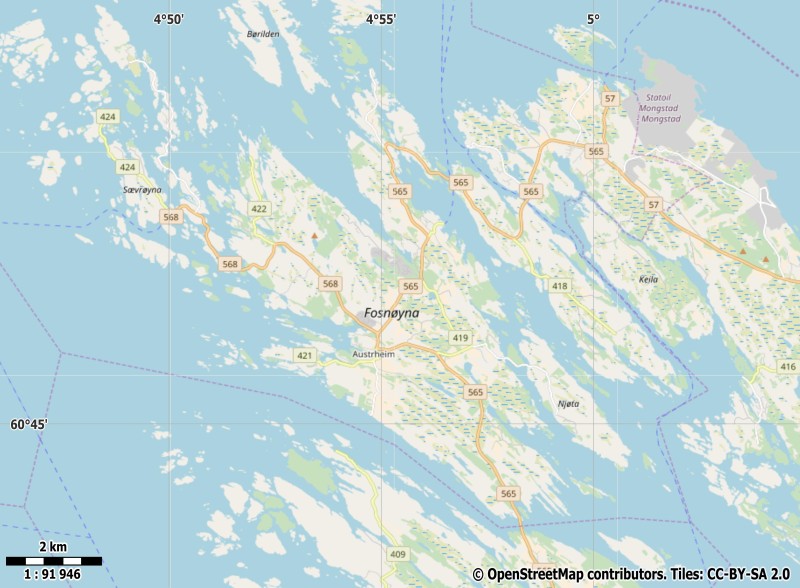 Fosnøyna plattegrond kaart