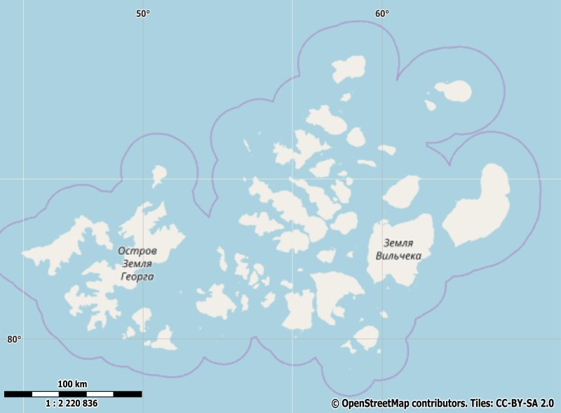 Frans Jozefland plattegrond kaart