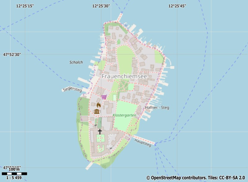 Fraueninsel plattegrond kaart