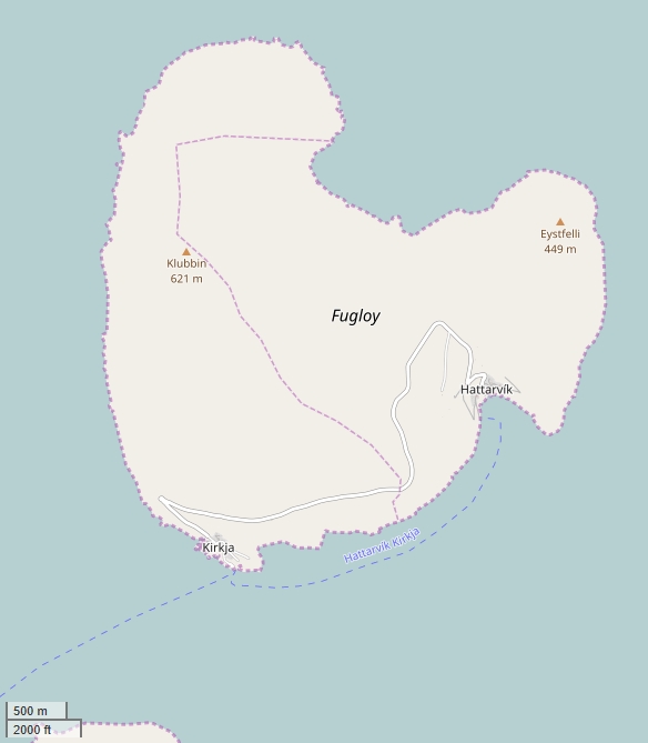 Fugloy plattegrond kaart