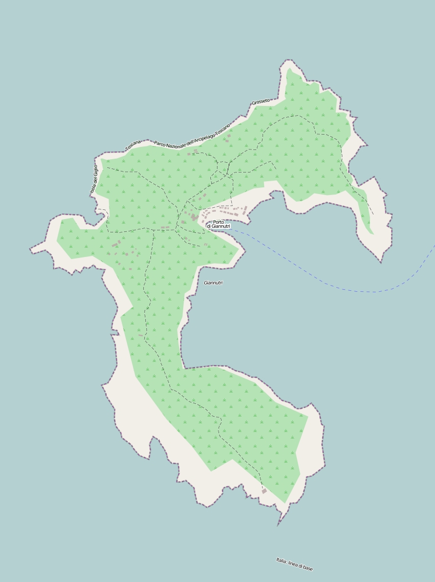 Giannutri plattegrond kaart