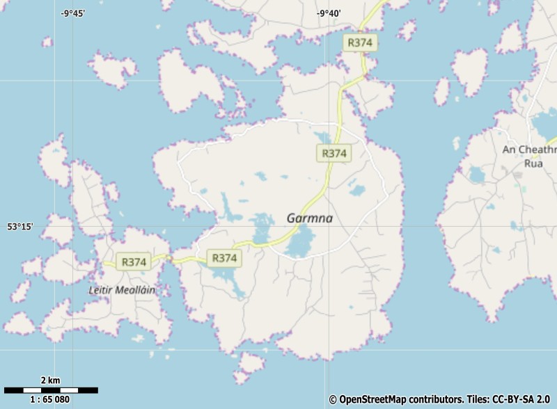 Gorumna plattegrond kaart