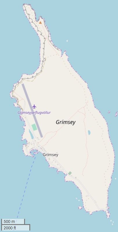 Grímsey plattegrond kaart