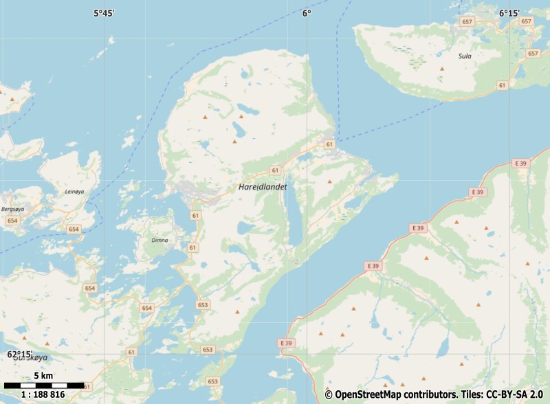 Hareidlandet plattegrond kaart