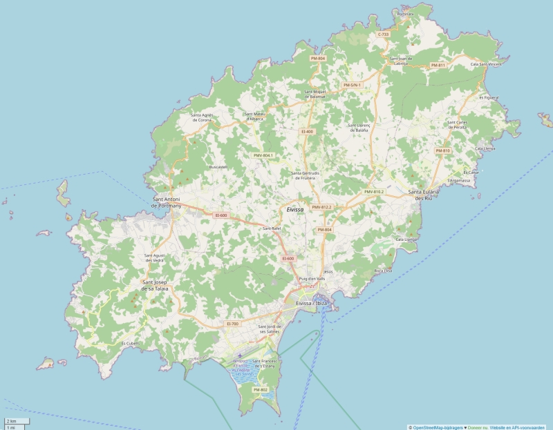 Ibiza plattegrond kaart