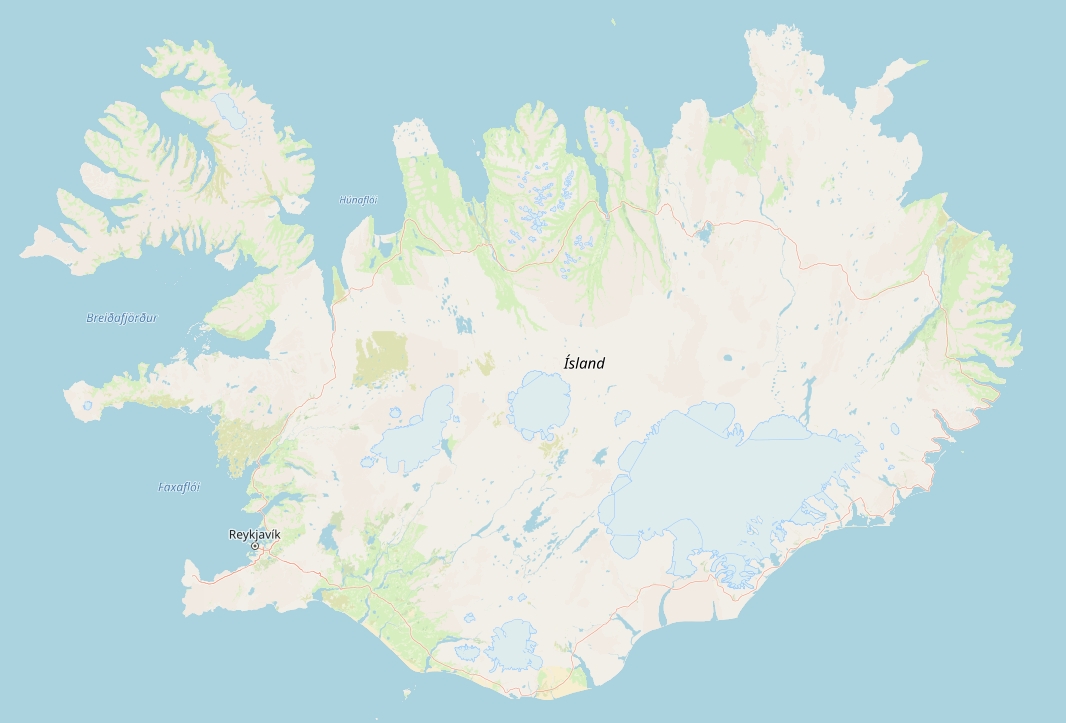 IJsland plattegrond kaart