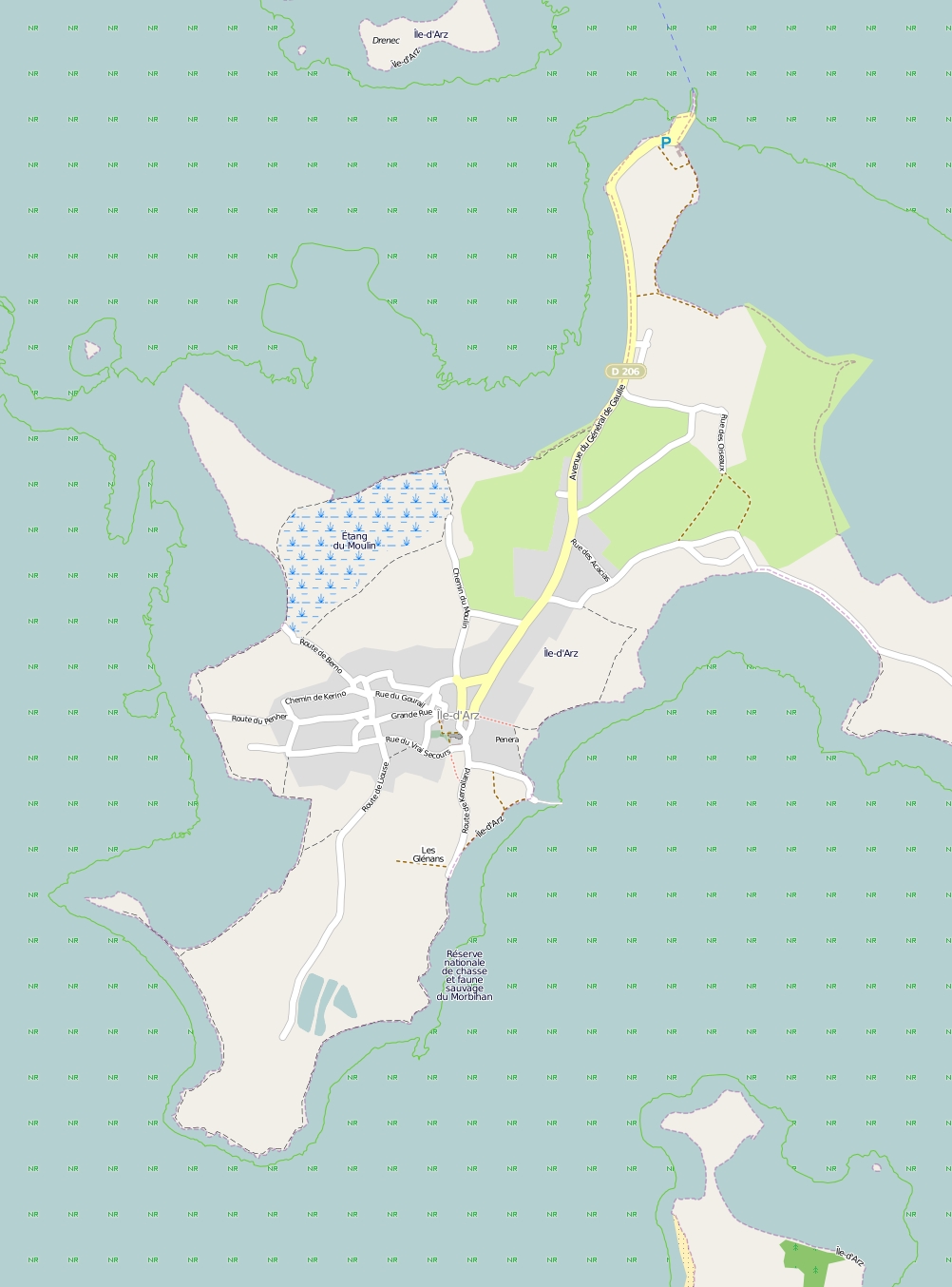 Île d'Arz plattegrond kaart