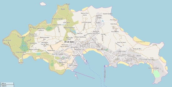 Île de Batz plattegrond kaart