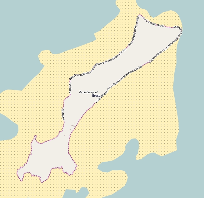 Île de Béniguet plattegrond kaart
