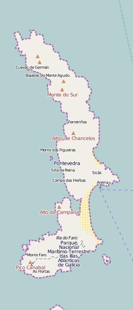 Islas Cies plattegrond kaart