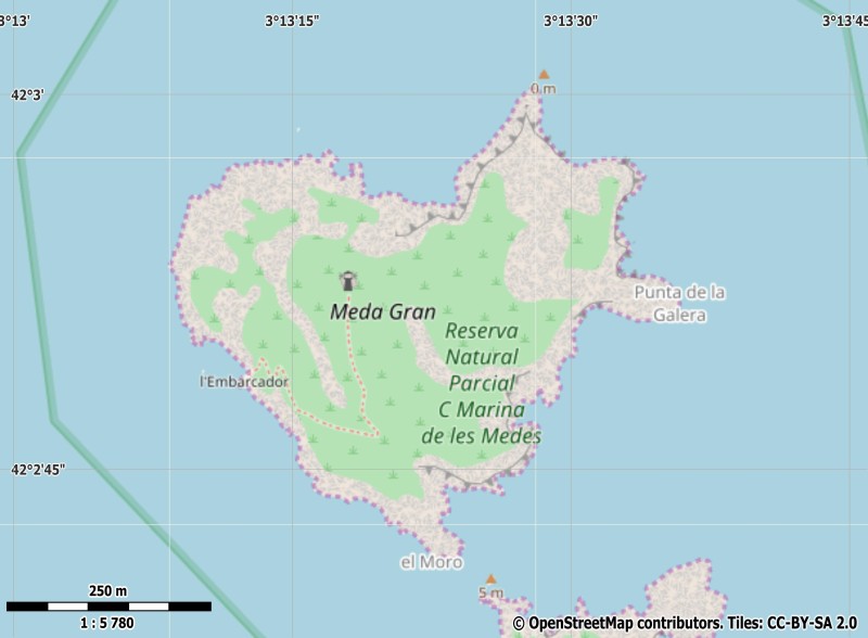 Medes eilanden plattegrond kaart
