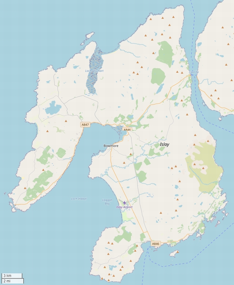 Islay plattegrond kaart