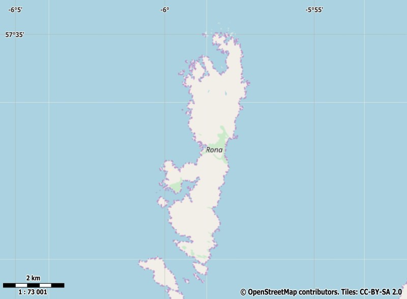 Isle of Rona plattegrond kaart