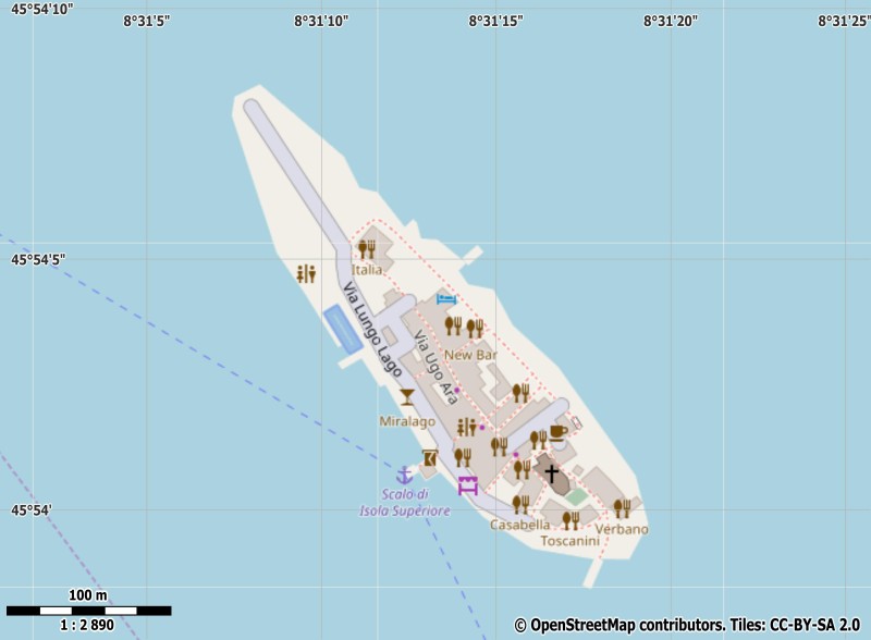 Isola dei Pescatori plattegrond kaart