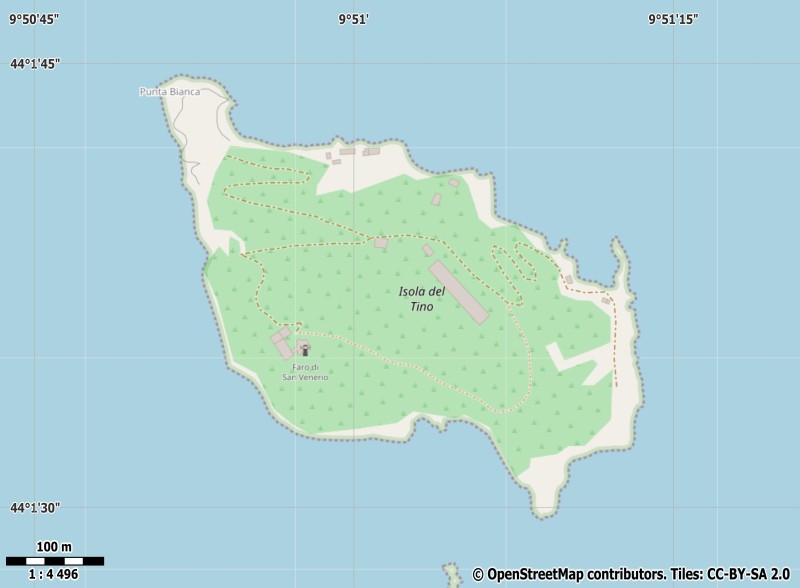 Isola del Tino plattegrond kaart