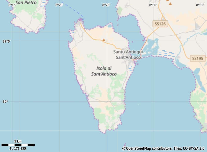 Isola di Sant'Antioco plattegrond kaart