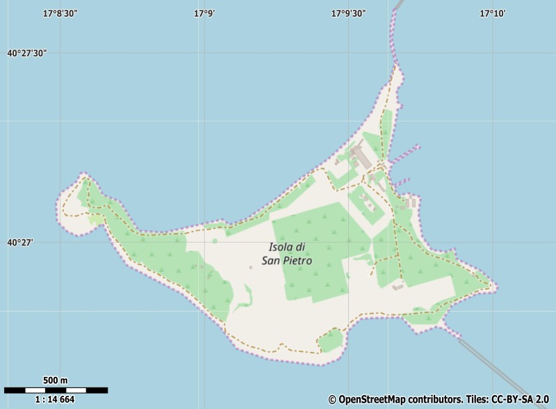 Isole Cheradi plattegrond kaart