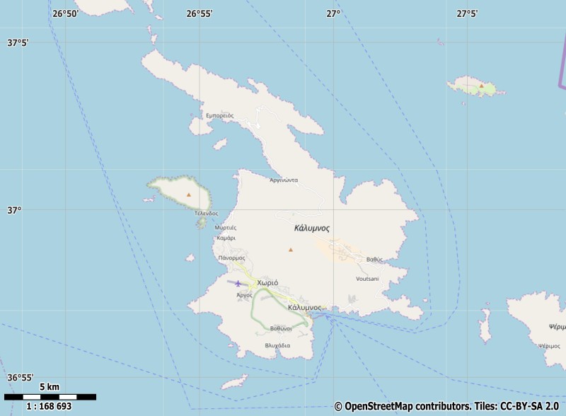 Kalymnos plattegrond kaart