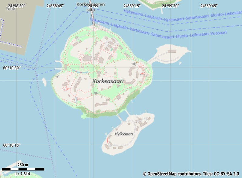 Korkeasaari plattegrond kaart