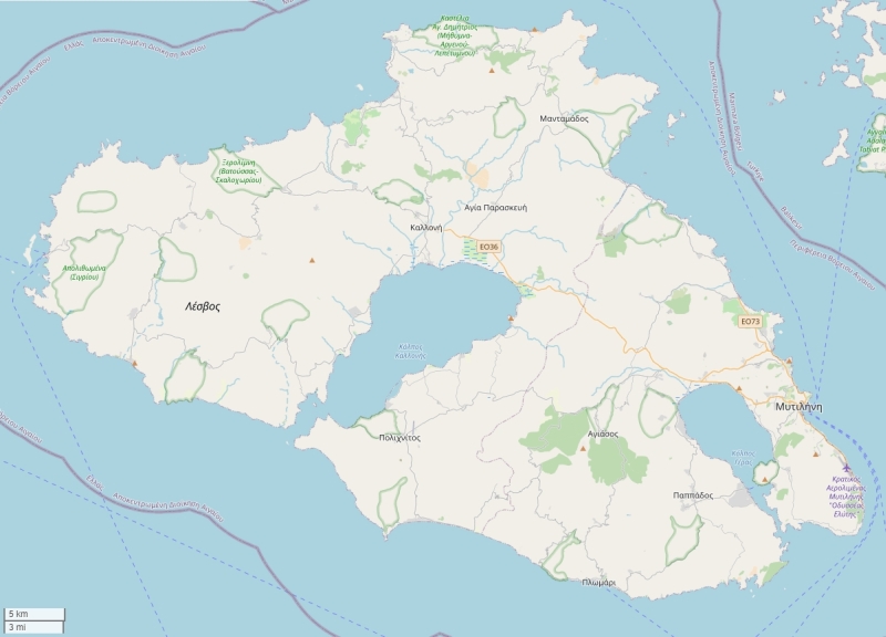 Lesbos plattegrond kaart