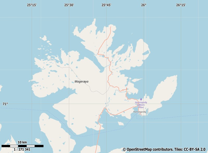 Magerøya plattegrond kaart