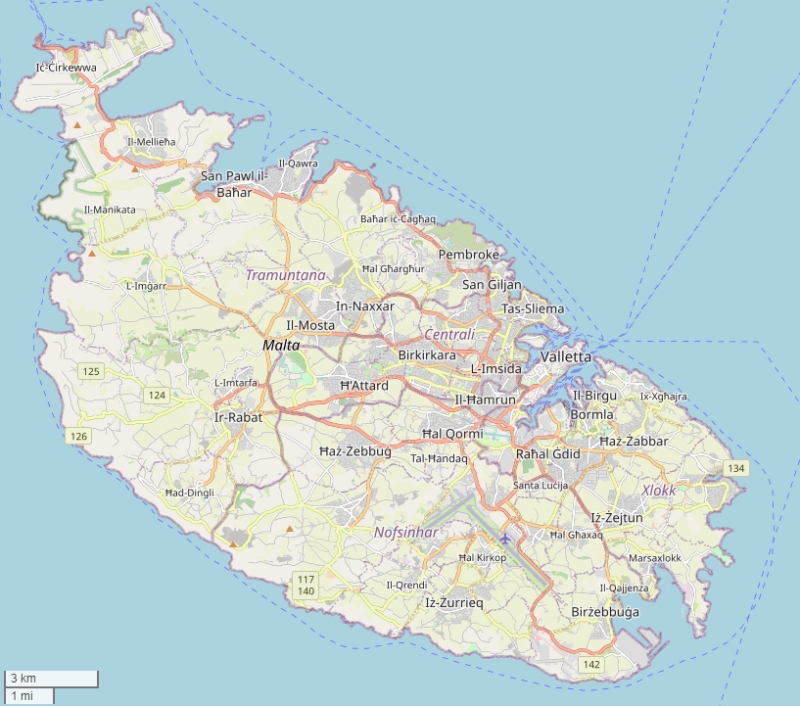 Malta plattegrond kaart