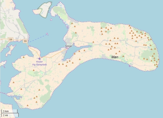 Møn plattegrond kaart