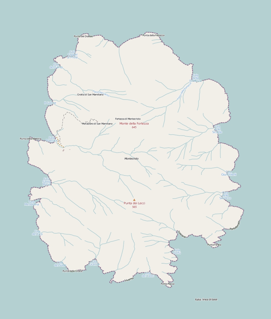 Montecristo plattegrond kaart