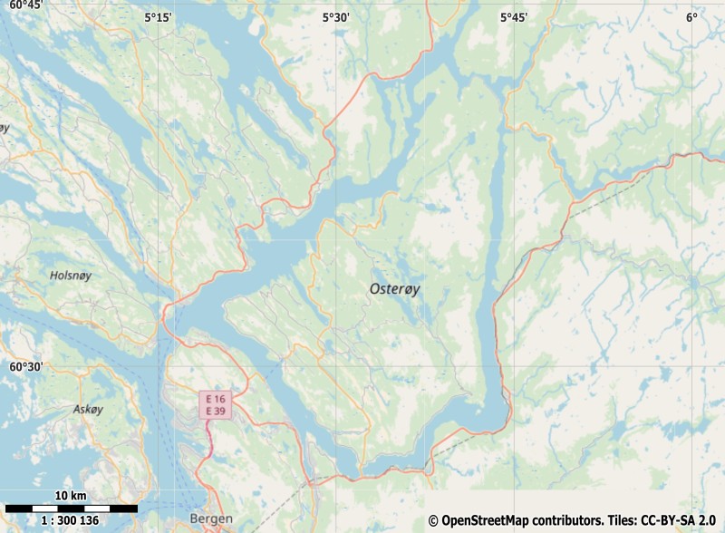Osterøy plattegrond kaart